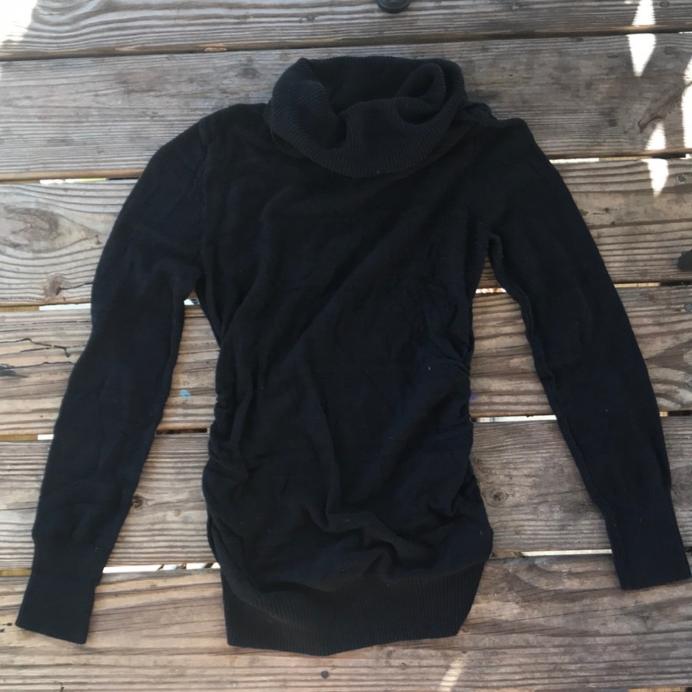 Liz Lange maternity, black cowl sweater, small
